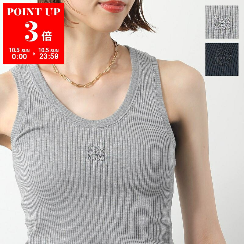 ロエベ タンクトップ アナグラム タンクトップ（コットン） ブラック - LOEWE