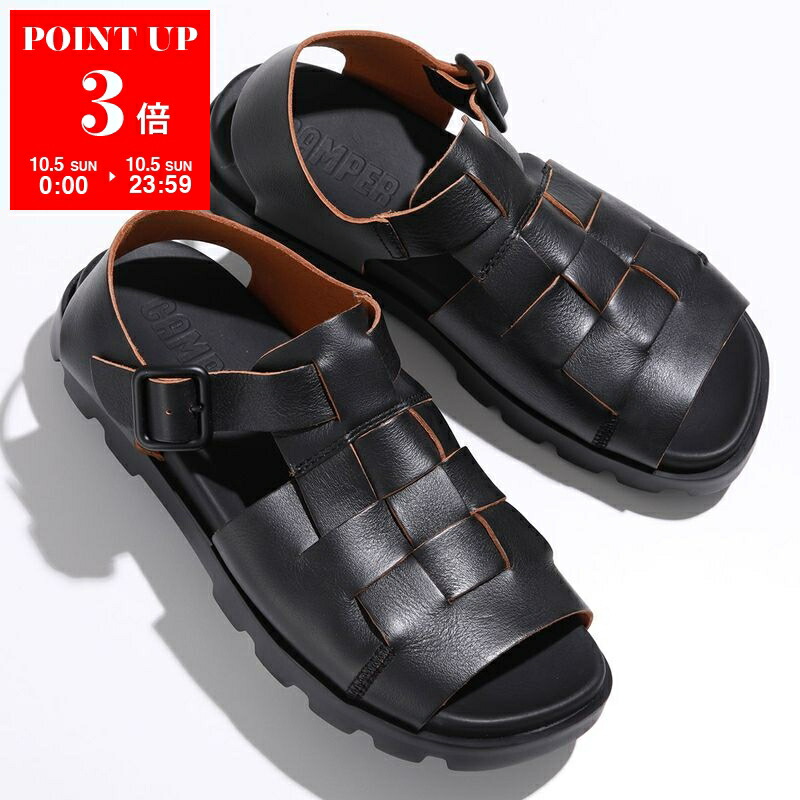 CAMPER カンペール サンダル レザー ブラック コルク 37 CAMPER カンペール サンダル レザー ブラック コルク 37