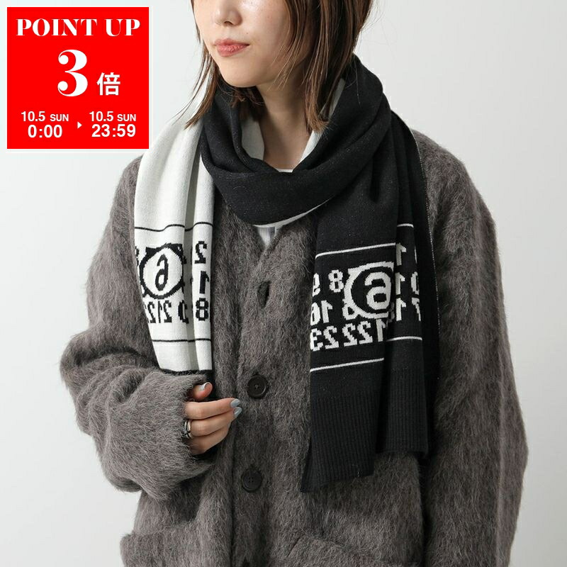 美品/Maison Margiela10/大判ストール/マフラー/黒白柄/ watchlist_wl-marg43