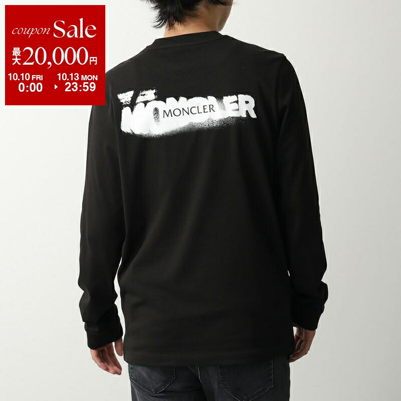 良品✨️MONCLER ブラック長袖ビッグロゴTシャツ Moncler ブラック 長袖カットソーロンT