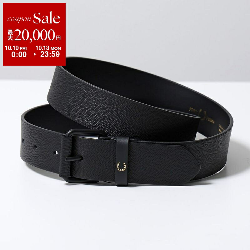 【極上美品】FRED PERRY フレッドペリー レザーベルト ブラック FRED PERRY フレッドペリー ベルト メンズ ボックス レザー