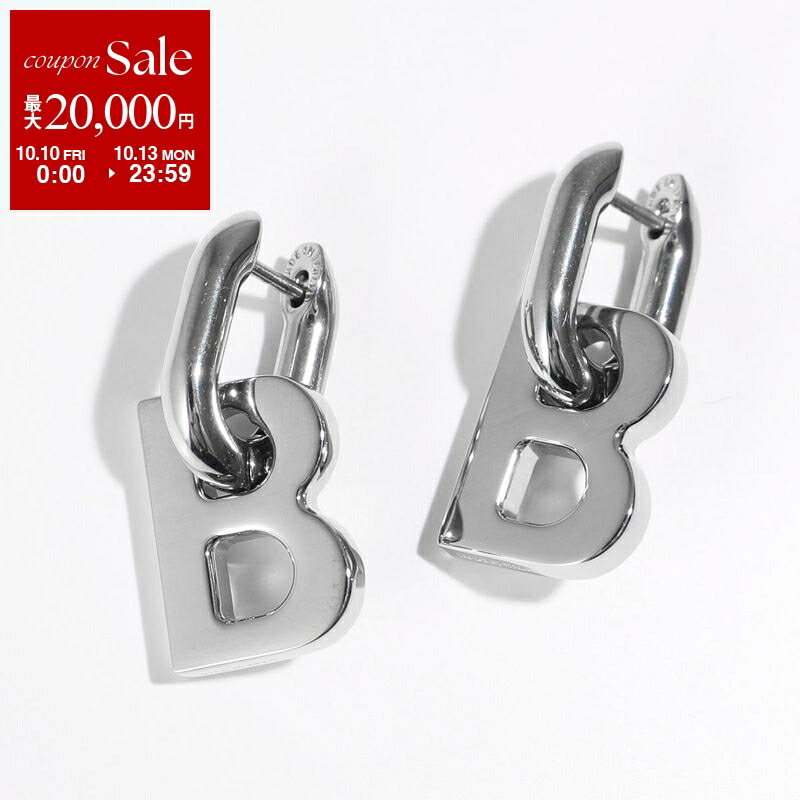 バレンシアガ ピアス 片耳 バレンシアガ ロゴプレート ピアス(両耳用) GP シルバー