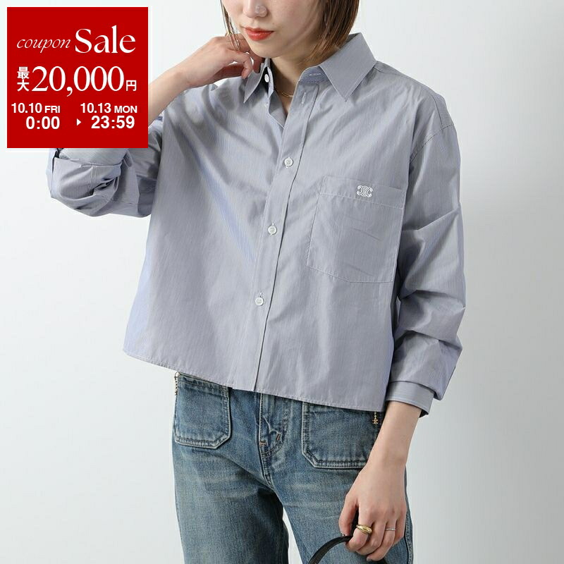 楽天市場】CELINE セリーヌ Triomphe Cropped Shirts クロップド