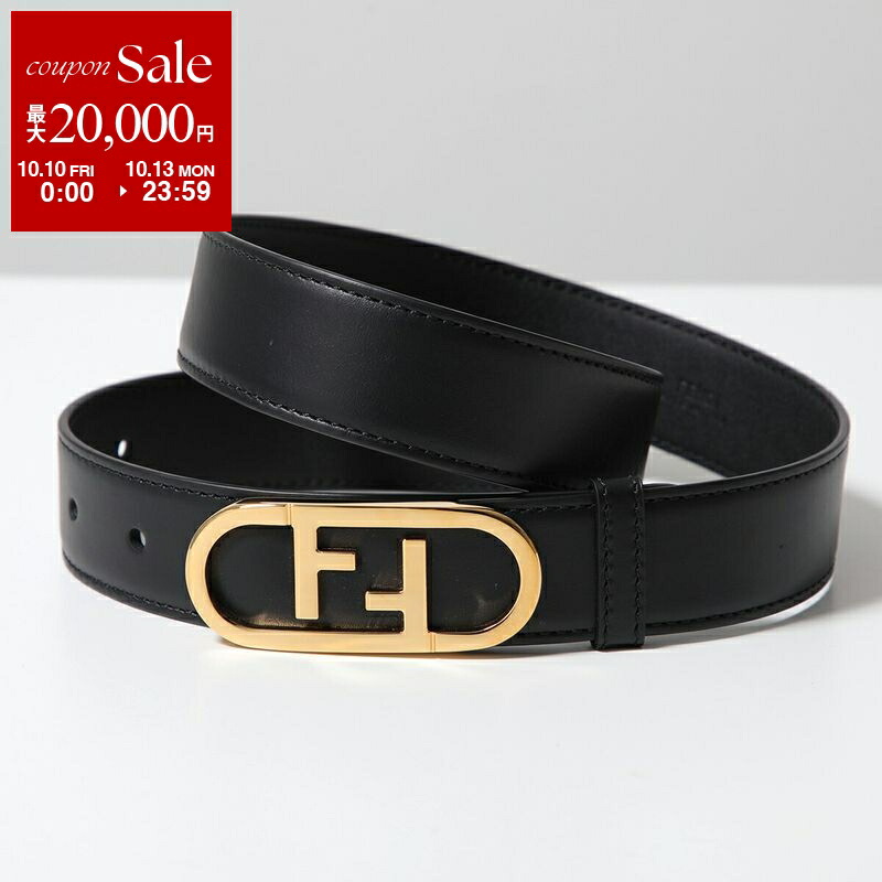 お薦め★FENDI★FFロゴ レザー ベルト 110cm FENDI フェンディ ベルト 7C0529 ARCB メンズ レザー スクエア