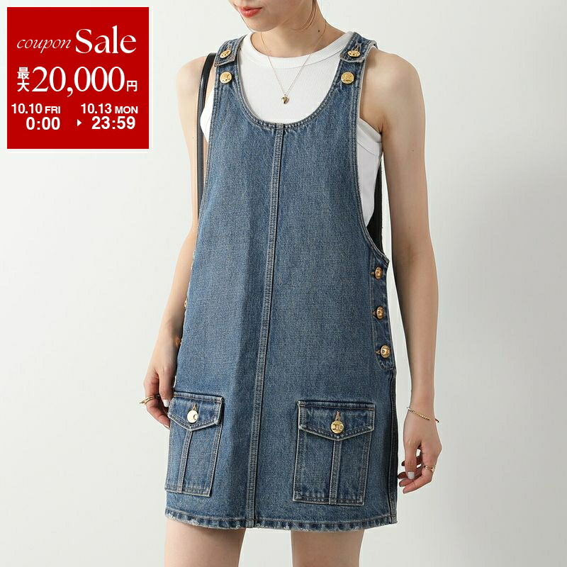 セリーヌ CELINE ワンピース コットン 刺繍 デニム ブルー セリーヌ CELINE ワンピース コットン 刺繍 デニム ブルー