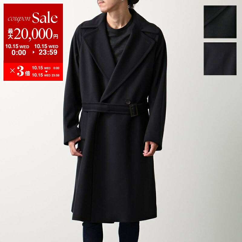 クリツィアウォモ　イタリア製　メンズ　ウール　ステンカラーコート　秋冬　ベルト付 クリツィアウォモ イタリア製 メンズ ウール ステンカラーコート