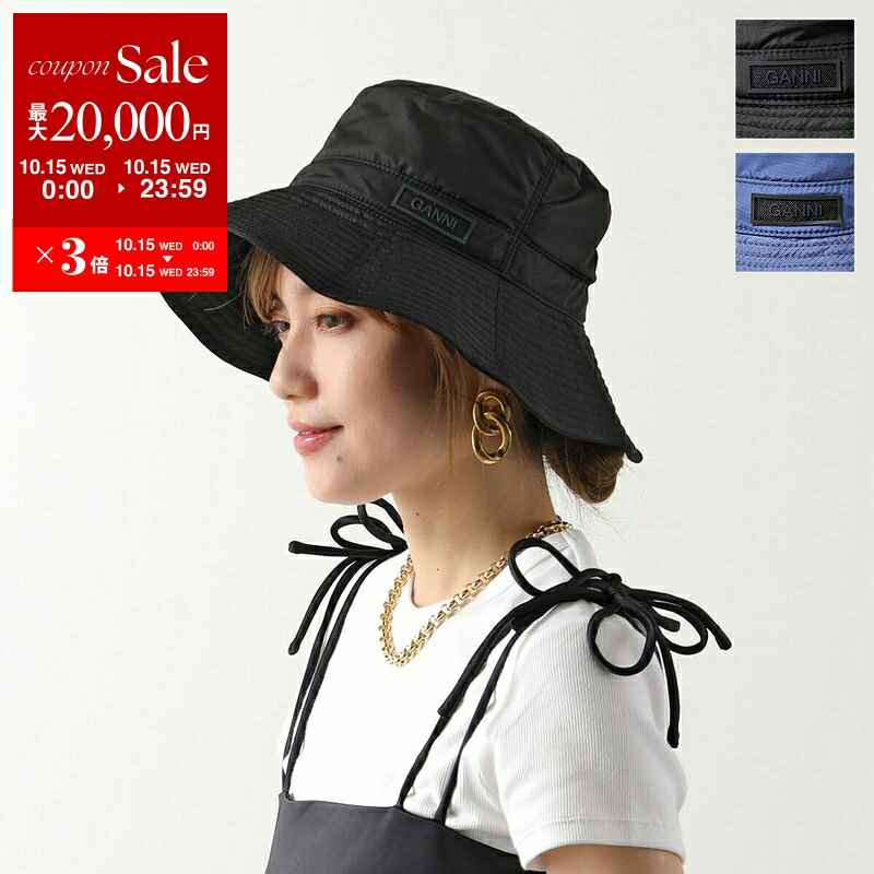 GANNI ボアバケットハット ブラック ガニー GANNI ボアバケットハット ブラック ガニー Black Black Tech