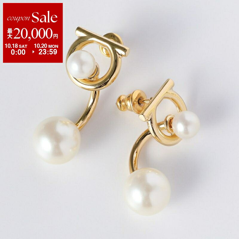 未使用✨Ferragamo フェラガモ　ガンチーニピアス　パール　クリスタル Salvatore Ferragamo フェラガモ FERRAGAMO ピアス アクセサリー