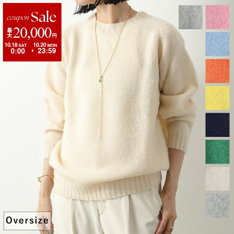 4未使用級　オスカリート　ラナウール　シルク　リブ　タイト　ニット　イタリー　M f581a326d26e3af676d73a85812c5a