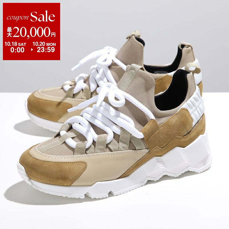 PIERRE HARDY ベージュ ホワイト スニーカー YS02_CALF_KID_CANVAS_MULTI_BEI