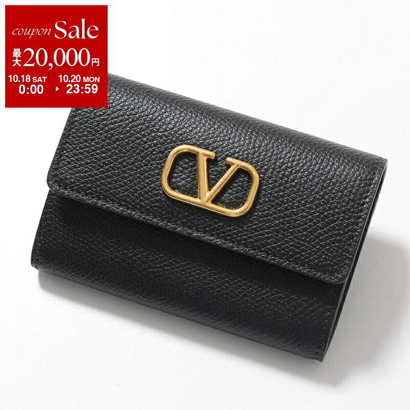 VALENTINO 2つ折り財布 ブラック マルチカラー レザー VALENTINO ヴァレンティノ 二つ折り財布 ブラック レザー 【204
