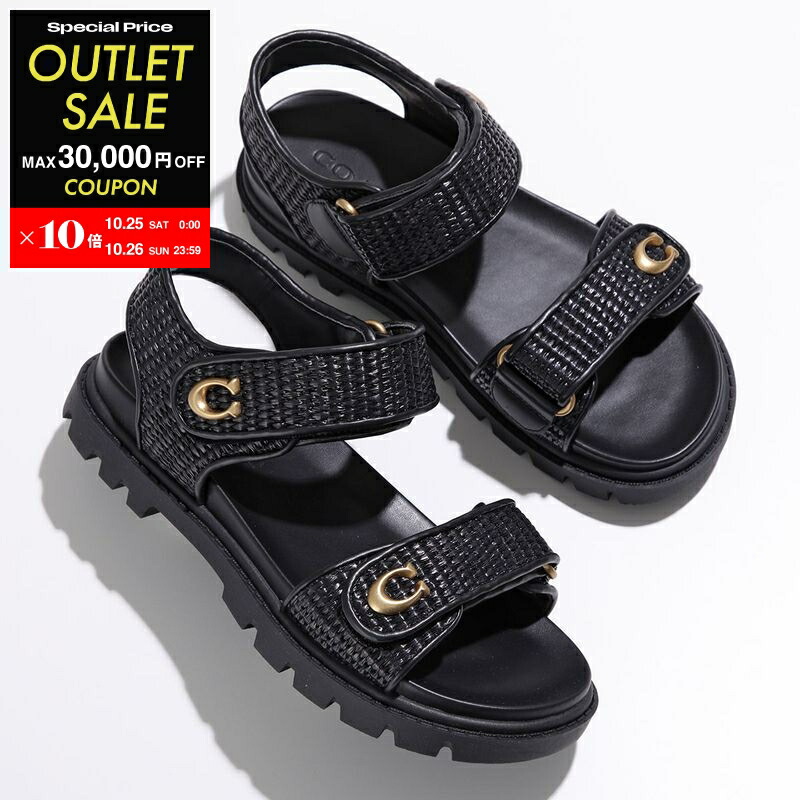 未着用コーチCOACH 刺繍デザイン スライドサンダル 黒 シューズ | COACH® Outlet