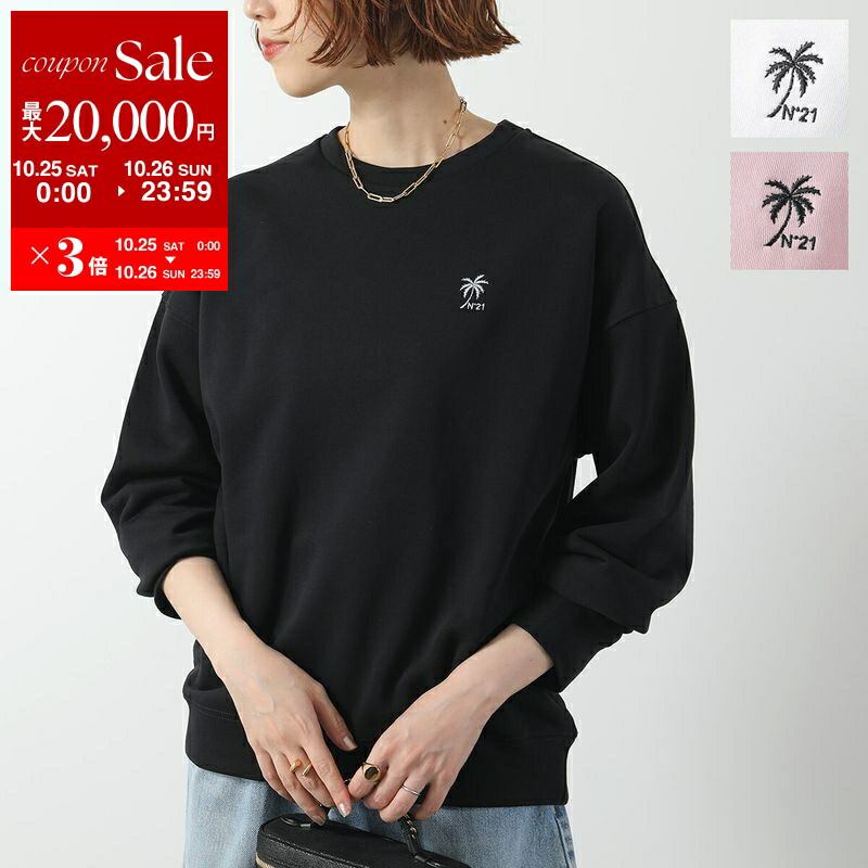 【ヌメロヴェントゥーノ】ロゴスウェット ブラック×ゴールド36 クルーネック ヌメロヴェントゥーノ】ロゴスウェット ブラック×ゴールド36