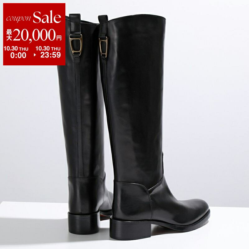 sergio rossi レザーロングブーツ　ベルト　シボ革　スムースレザー36 sergio rossi レザーロングブーツ ベルト シボ革 スムースレザー36