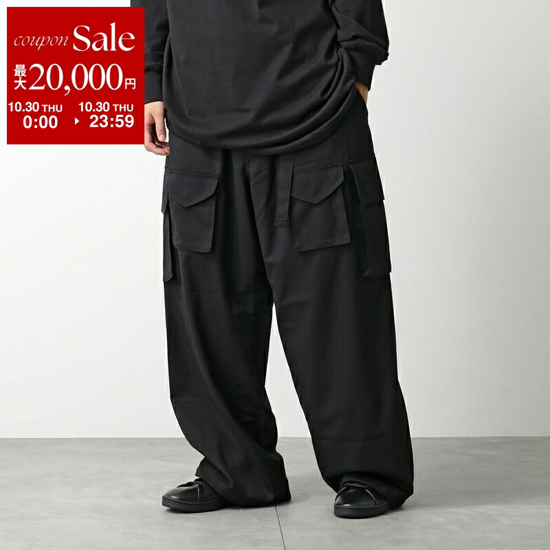 Y-3 ワイスリー カーゴパンツメンズ ワイドパンツ クリンクル加工 M Y-3 ワイスリー カーゴパンツメンズ ワイドパンツ クリンクル