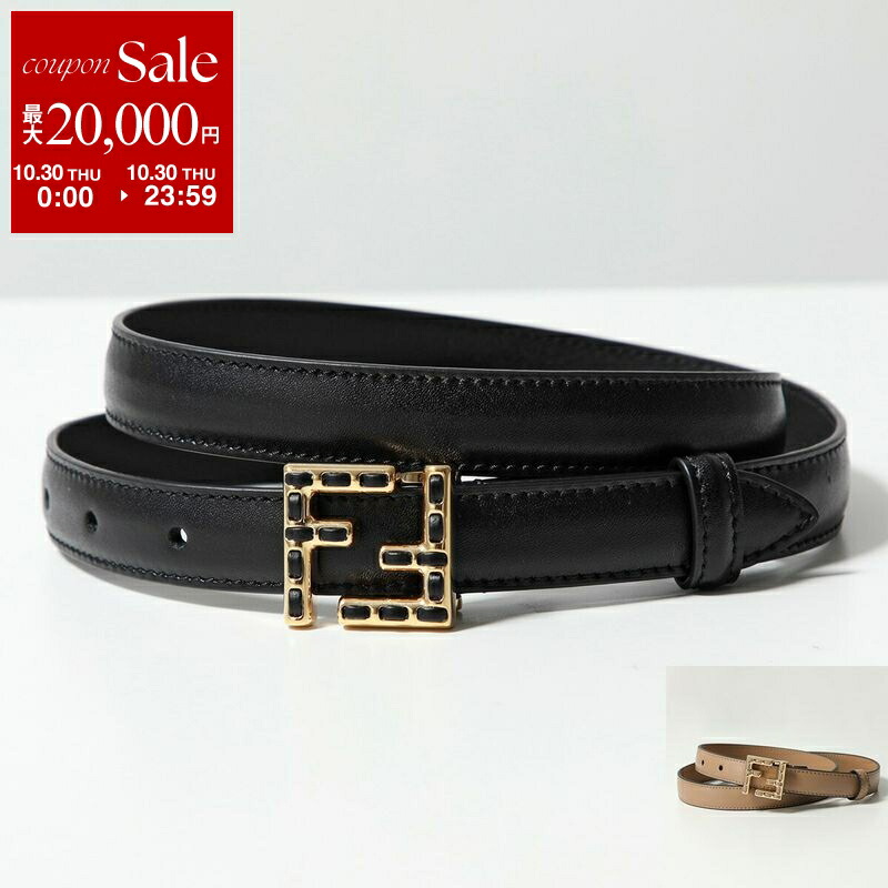 FENDI フェンディ FF金具 ワイドベルト ゴールド ブラック レディース FENDI フェンディ FF金具 ワイドベルト ゴールド ブラック