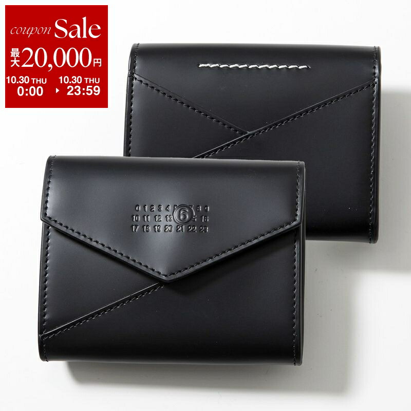 MM6 エムエムシックス　メゾン　マルジェラ 財布　黒　レザー　二つ折り財布 エムエムシックス メゾンマルジェラ MM6 Maison Margiela 財布