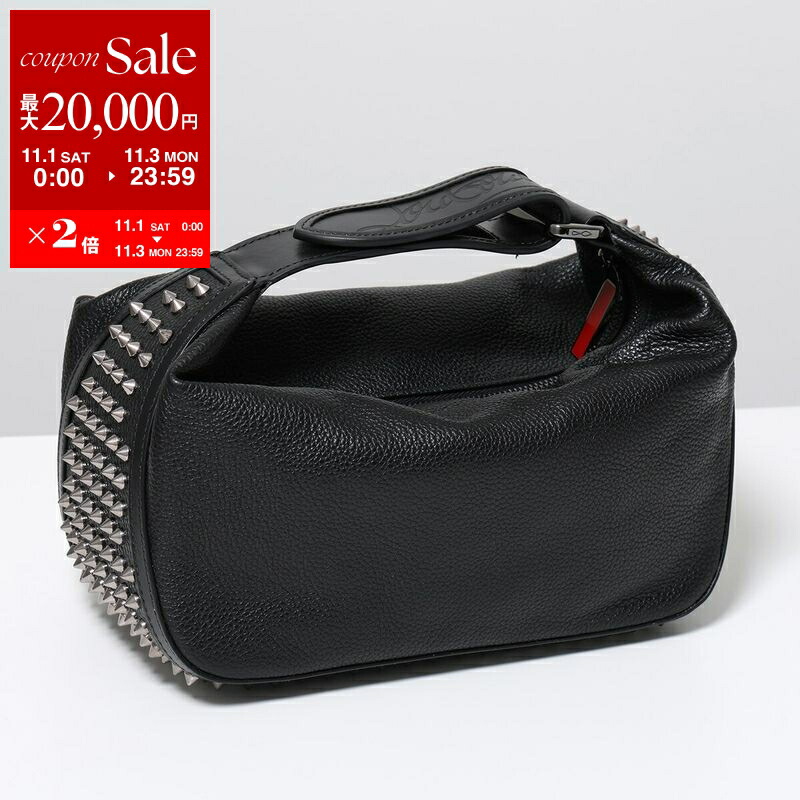 極美品 Christian Louboutin オレンジ スタッズ ボディバッグ 極美品
