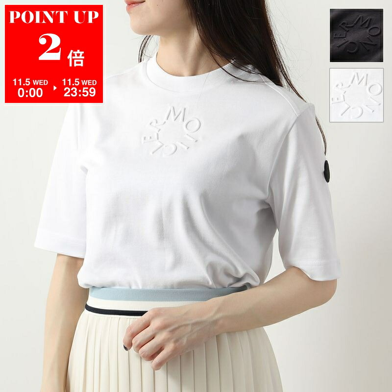 MONCLER ホワイト 半袖Tシャツブラウス MONCLER モンクレール ロゴ