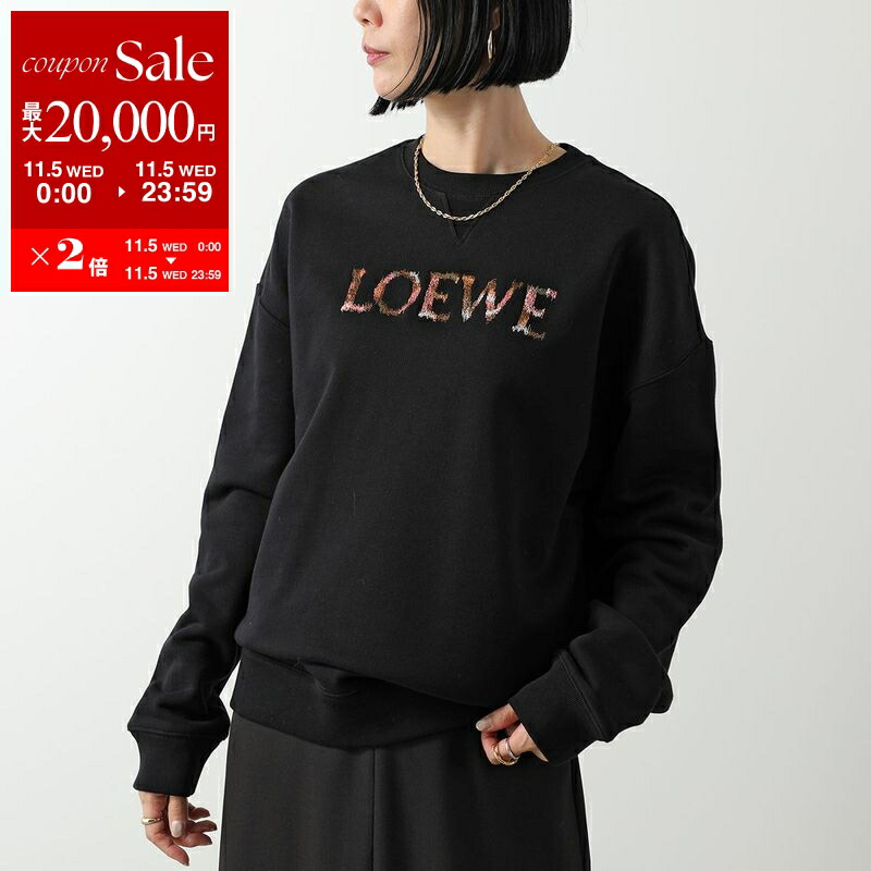 即日発送 LOEWE ブラック クルーネック トレーナー M 即日発送 LOEWE