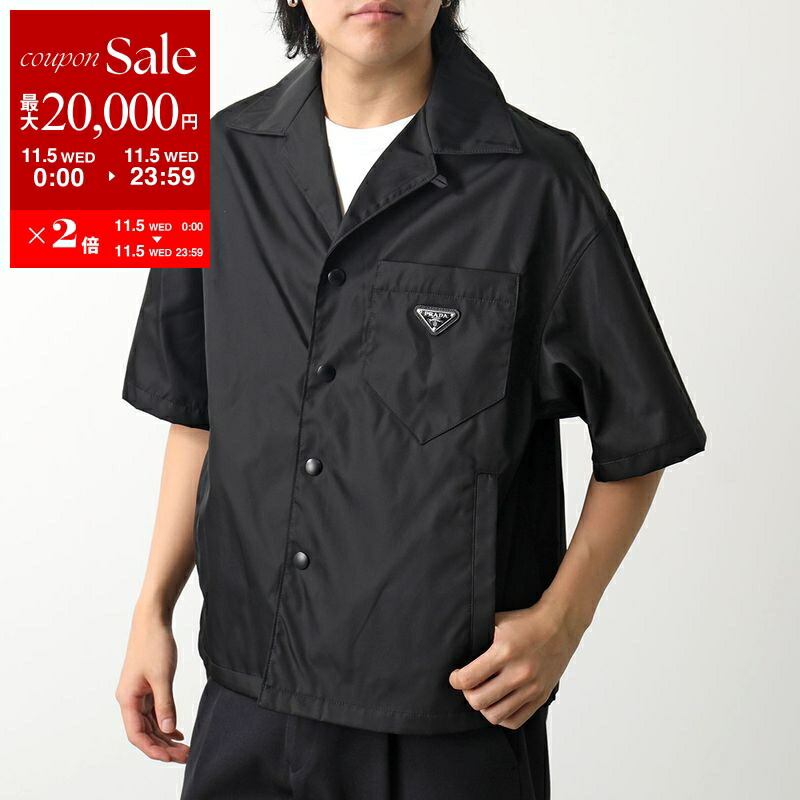 プラダ　ナイロンシャツ　Mサイズ PRADA プラダ Re-Nylon ロゴ入り シャツ (PRADA/シャツ