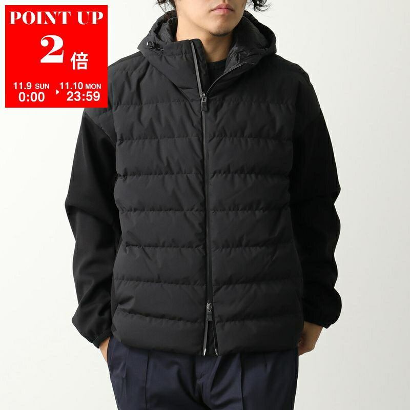 極美品　TATRAS ダウンジャケット　ジェッソ　キルティング　フード着脱可　黒 TATRAS (タトラス) ブロックキルティング フード着脱 フルジップ