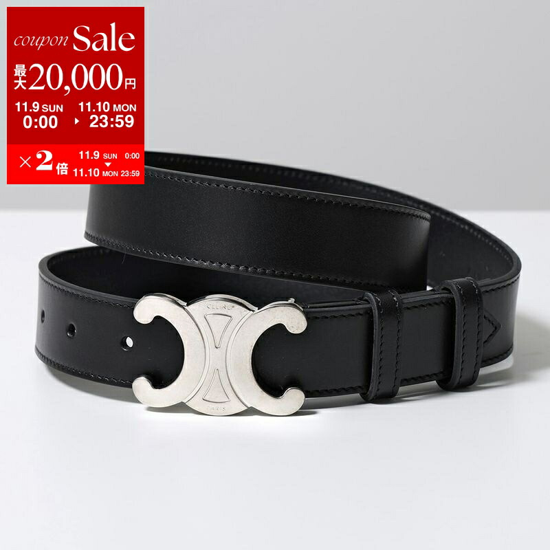 CELINEブラックレザー調整可能ベルト CELINE(セリーヌ) / ベルト/レザー/ブラック/メンズ/馬車金具