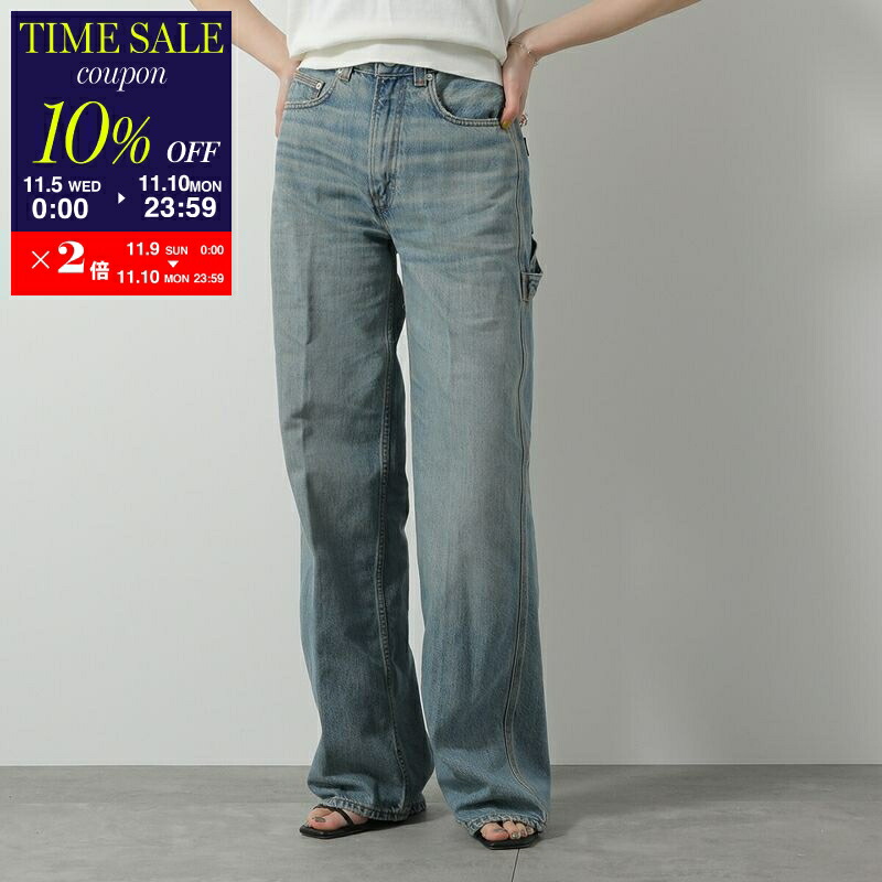 HAIKURE ハイクル ジーンズ WINONA HEW03300 DF119 レディース デニム パンツ ワイド Gパン ペインターパンツ L0790/SPIDER-BLACK