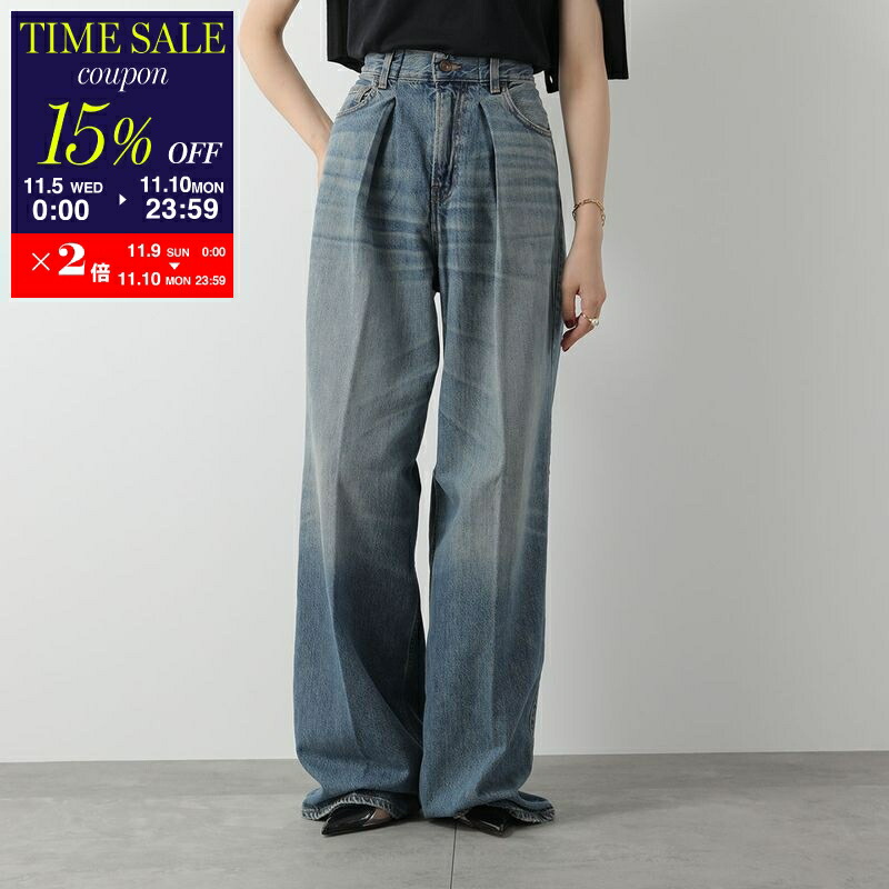 HAIKURE ハイクル ジーンズ WINONA HEW03300 DF119 レディース デニム パンツ ワイド Gパン ペインターパンツ L0790/SPIDER-BLACK