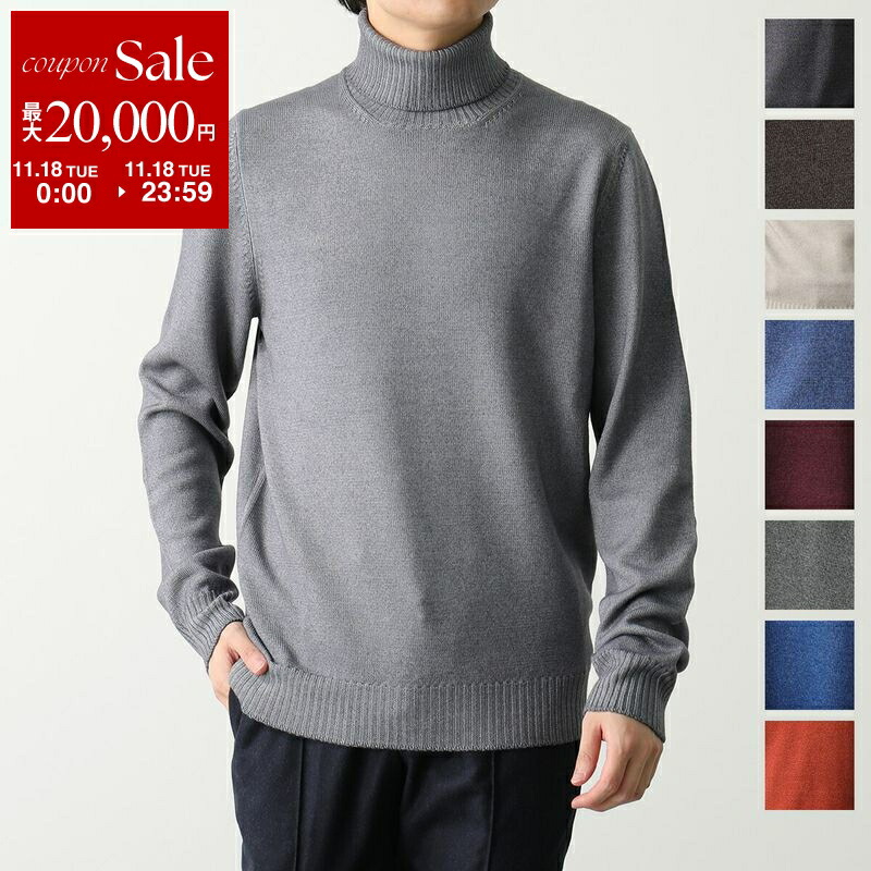 【数回着用のみ】グランサッソ☆ウール♡モックネック☆グレー♡48 GRAN SASSO グランサッソ [秋冬] 12G メリノウール モックネック