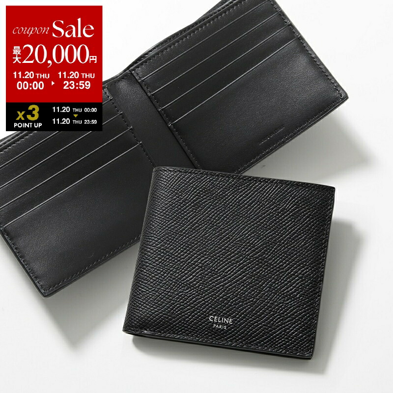 CELINE 2つ折り財布 CELINE セリーヌ 2つ折り財布 小銭入れ付き/BI-FOLD WALLET メンズ