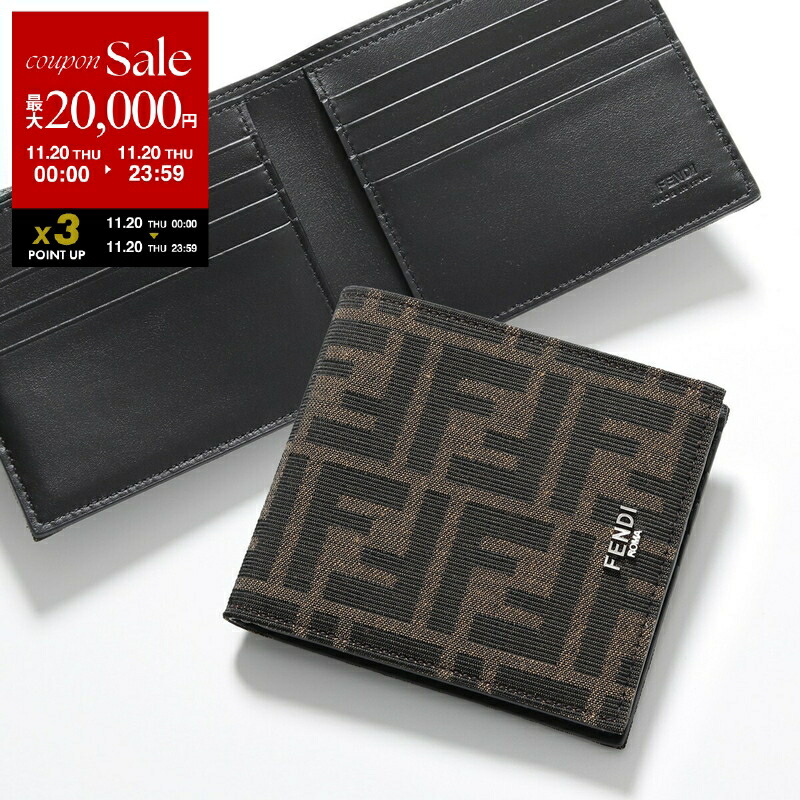 楽天市場】【財布】FENDI フェンディ ズッカ柄 FFロゴ 2つ折財布 二