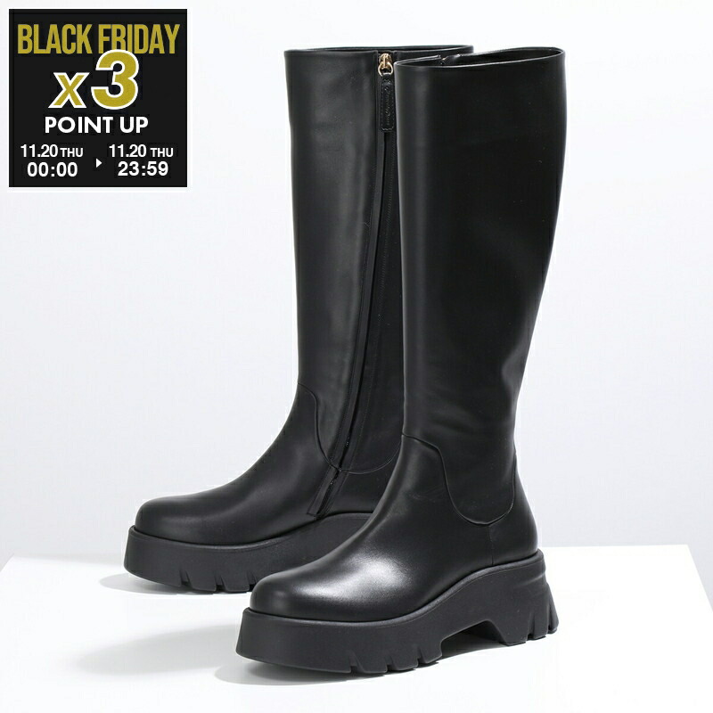 MM⑥ ブラックバックル付きロングブーツ MM6 Maison Margiela (エムエムシックスメゾンマルジェラ) バックル