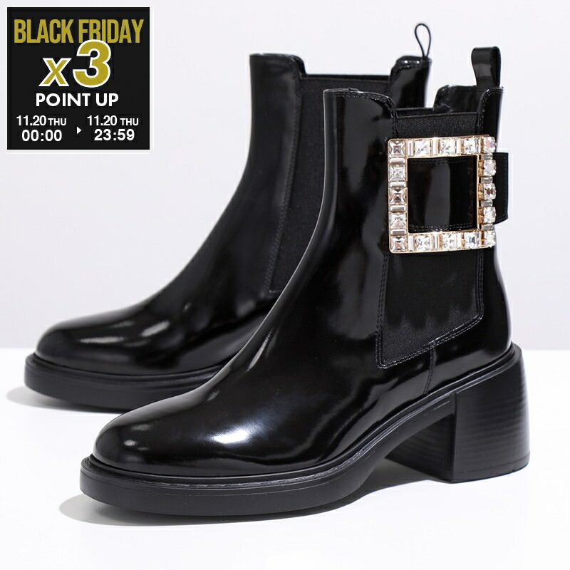 未使用✨セルジオロッシ バイカープリンス　サイドゴアブーツ ビジュー 黒 38 Sergio Rossi - セルジオロッシ Sergio Rossi ブーツ ビジュー