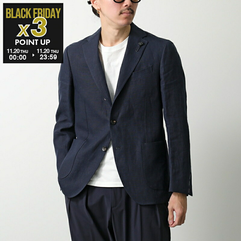 美品 ラルディーニ テーラードジャケット ウール ダークネイビー ブートニエール LARDINI ラルディーニ イタリア製 ブートニエール付 ウール テーラード