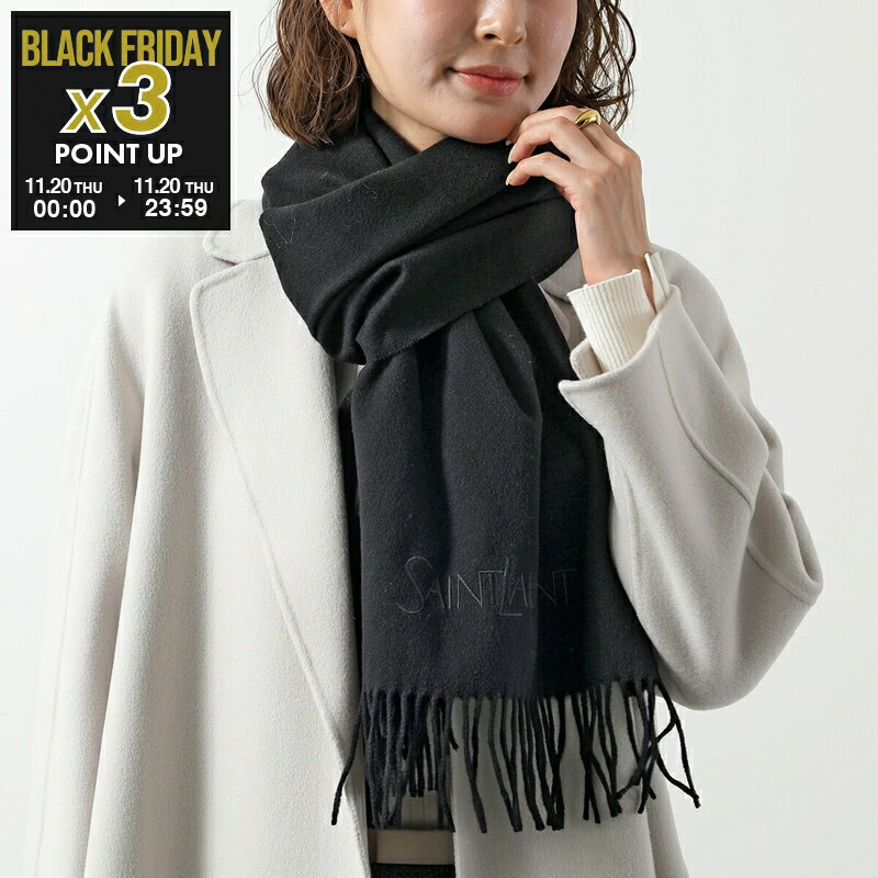 SAINT LAURENT 黒 シフォン ストール　使用1度 楽天市場】SAINT LAURENT サンローラン スカーフ 583612 4Y600
