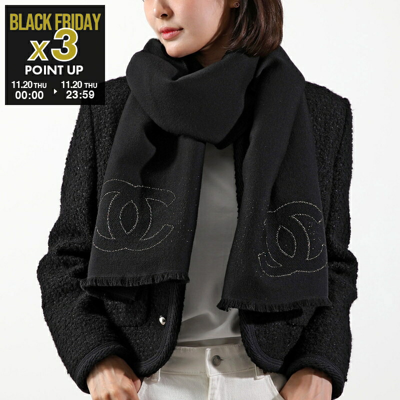 CHANEL ♡ マフラー ストール 白 黒 ロゴ CCマーク 正規品 CHANEL ♡ マフラー ストール 白 黒 ロゴ CCマーク 正規品 CHANEL