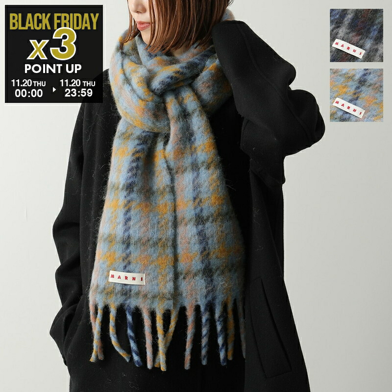 ムート 【MARNI】マルニ マフラー アルパカ ウール MARNI マルニ マフラー SCZC0066Y0 UAW033 メンズ ロゴ ストライプ