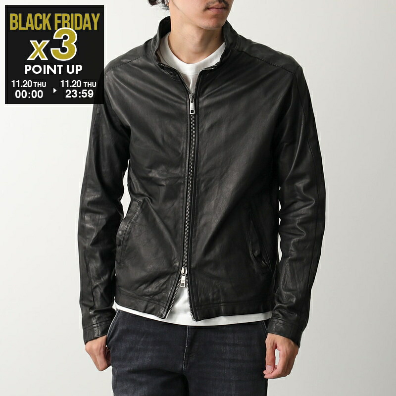 未使用級✨】GIORGIO BRATO レザー　パーカー　ダブルジップ　羊革 未使用級✨】GIORGIO BRATO レザー パーカー ダブルジップ 羊革