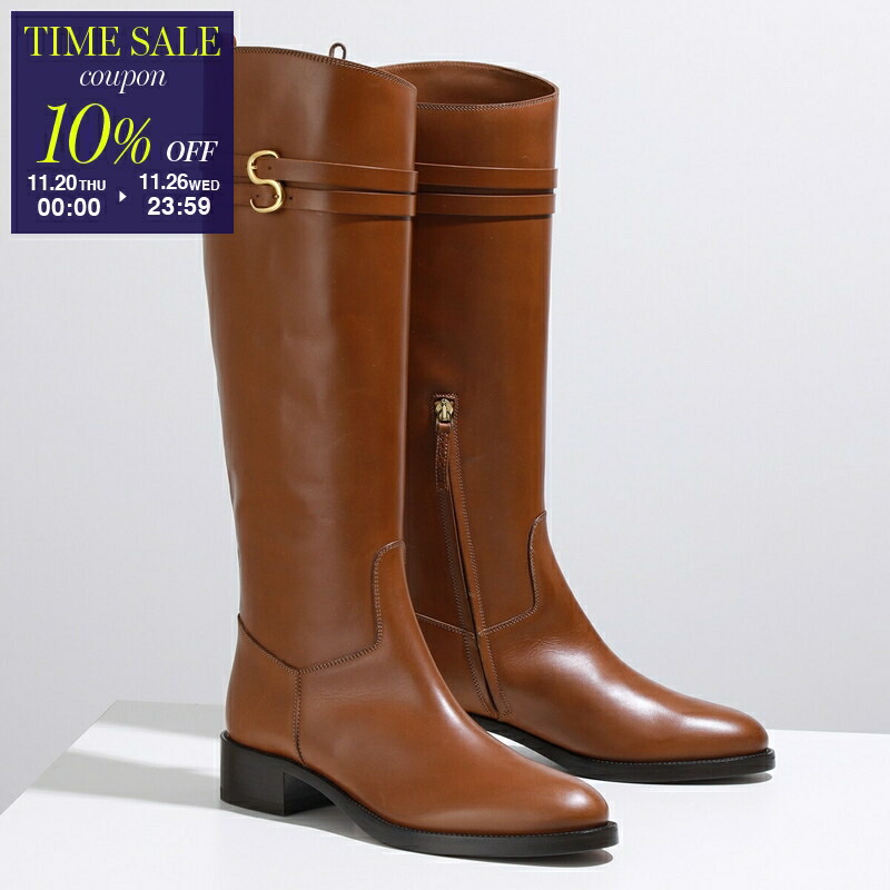 SARTORE キャメル　ロングブーツ SARTORE サルトル ブーツ イタリア製 ロングブーツ レディース サイド