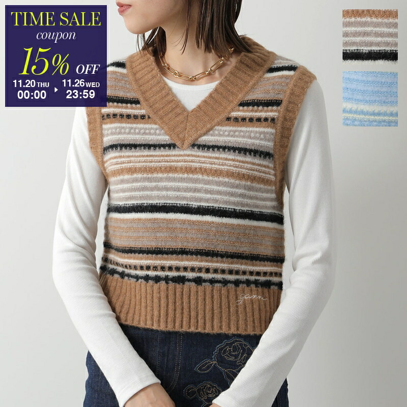 楽天市場】GANNI ガニー ニットベスト Cotton Crochet Vest K2160 2664