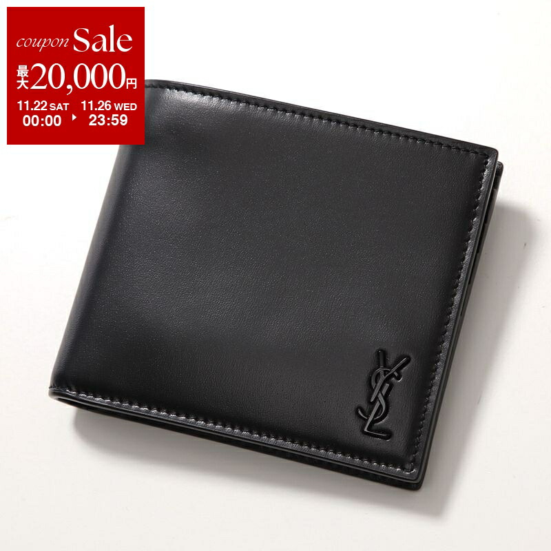 極美品 SAINT LAURENT キャビアスキン 二つ折り財布 レザー ロゴ SAINT LAURENT サンローラン 財布 レディース メンズ ブランド 長財布