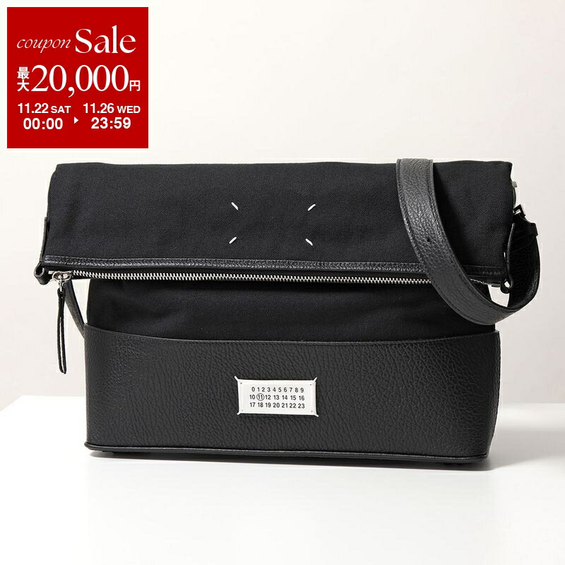 Maison Margiela メゾンマルジェラ 黒のレザーショルダーバッグ Maison Margiela MAISON MARGIELA メゾンマルジェラ ショルダーバッグ