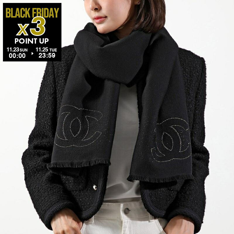 CHANEL オリグラ　マフラー　美品 楽天市場】【返品可】シャネル CHANEL オリラグ マフラー グレーx