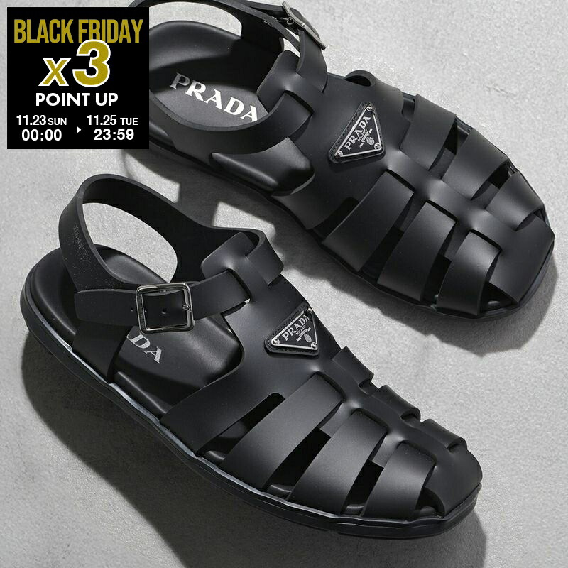 楽天市場】PRADA プラダ サンダル メンズ 靴 トライアングルロゴ