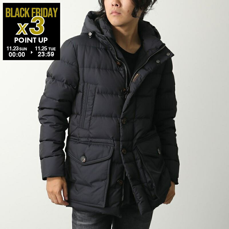 【ムーレー】MooRERアウター(ブルゾン)フード取外し可 【美品】フォロー割 MOORER アウター メンズ ダウンジャケット フード付き 40代 30代 50代