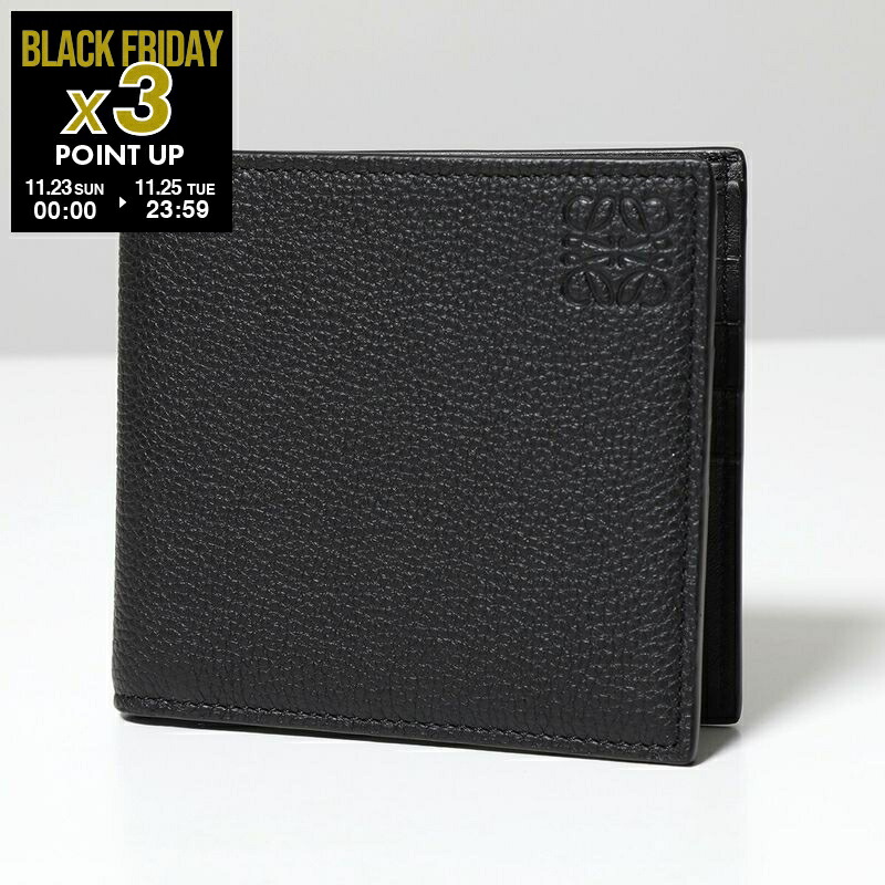 LOEWE ロエベトライフォールドウォレット　3つ折り財布　ブラック　付属品完備 ロエベ LOEWE LOEWE 三つ折り財布 C821S33X01 ANAGRAM （C821S33X07