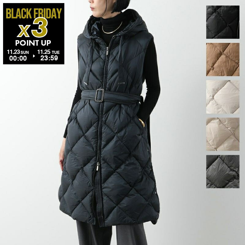 【新品/自宅保管】MaxMara ファー付き キルティングダウンベスト　ジレ38 関税送料込】MAX MARA THE CUBE TREGIC キルティング ジレ (Max Mara