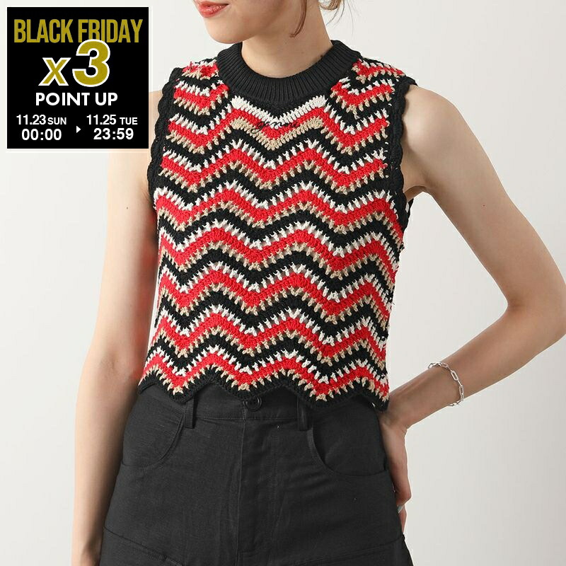 GANNI ブラック ニットベスト M GANNI ブラック ニットベスト Mサイズ