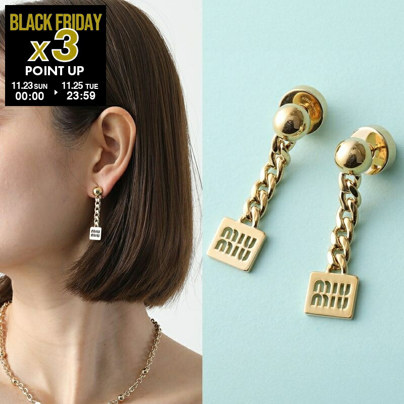 楽天市場】MIUMIU ミュウミュウ ピアス 5IO070 2F89 レディース ロゴ